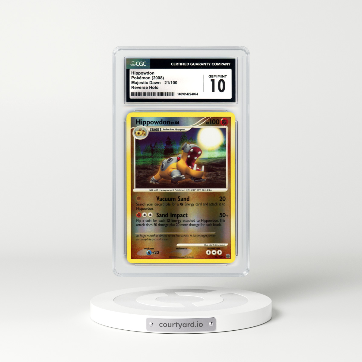 2008 Majestic Dawn #21 Hippowdon - Holo (CGC 10 GEM MINT)