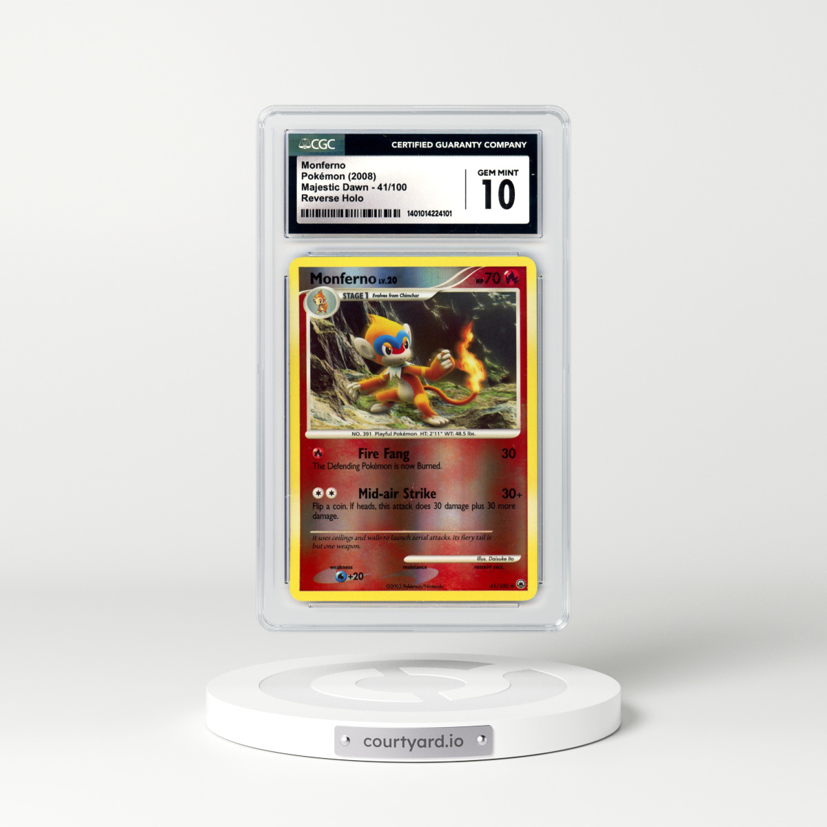 2008 Majestic Dawn #41 Monferno - Holo (CGC 10 GEM MINT)