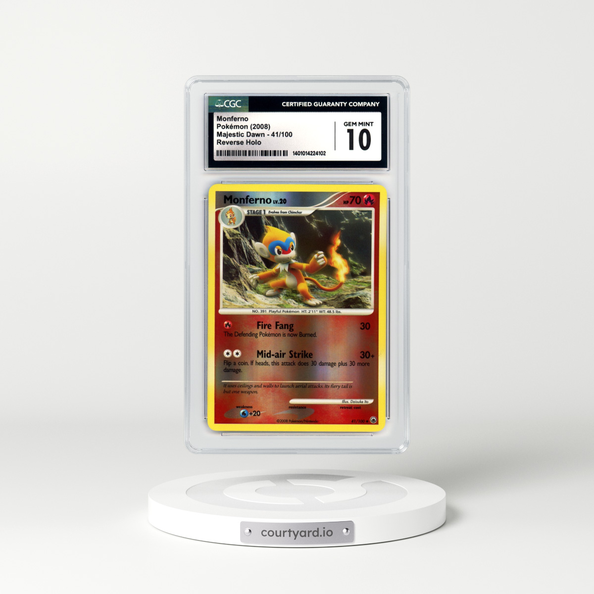 2008 Majestic Dawn #41 Monferno - Holo (CGC 10 GEM MINT)