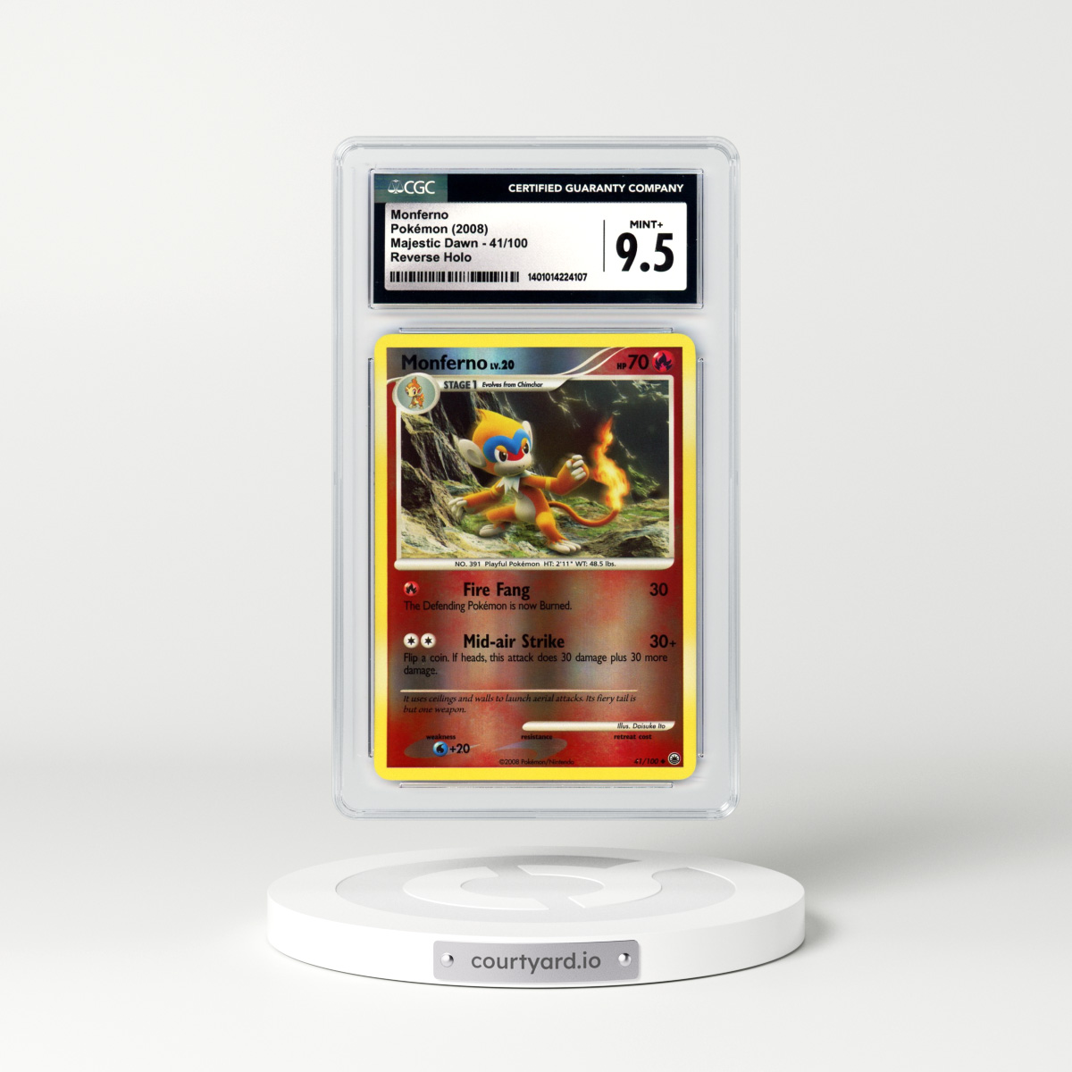 2008 Majestic Dawn #41 Monferno - Holo (CGC 9.5 MINT+)