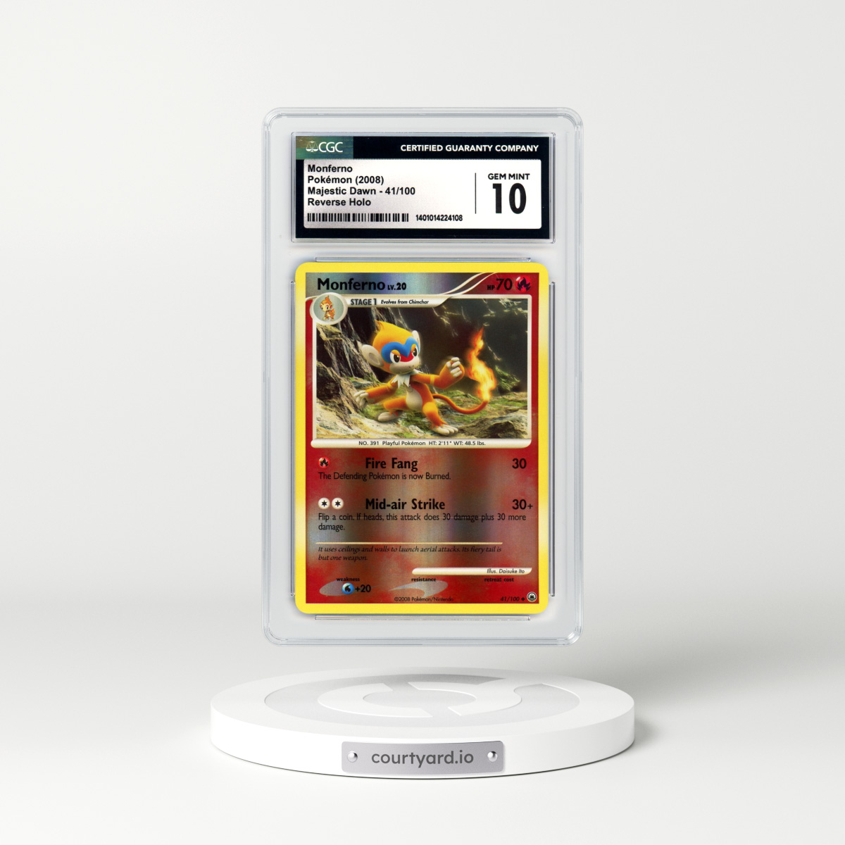 2008 Majestic Dawn #41 Monferno - Holo (CGC 10 GEM MINT)