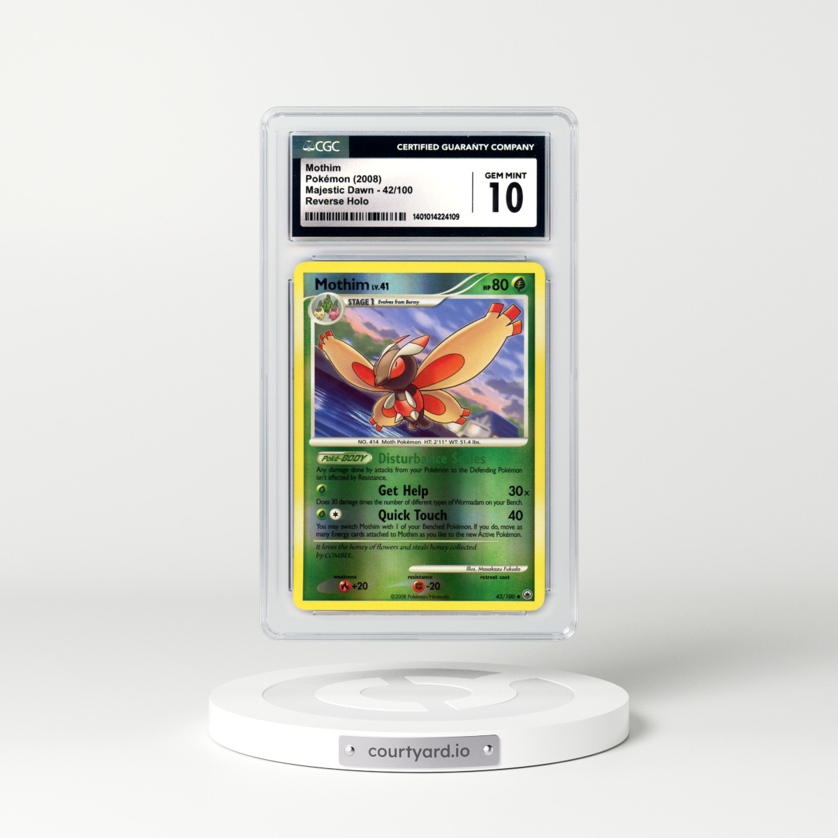 2008 Majestic Dawn #42 Mothim - Holo (CGC 10 GEM MINT)