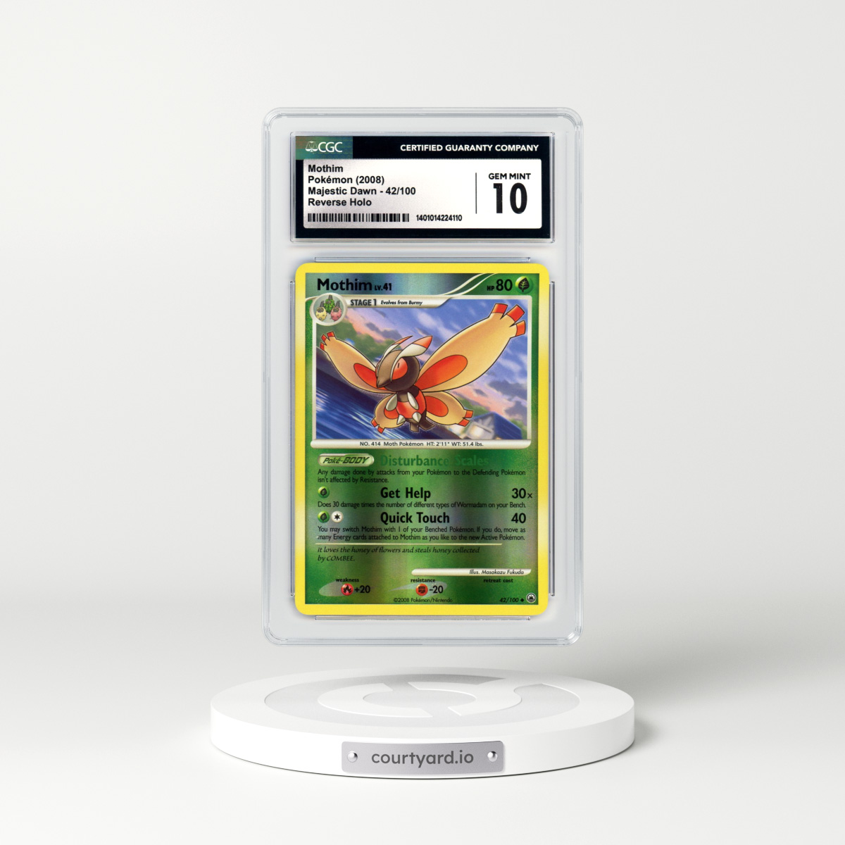 2008 Majestic Dawn #42 Mothim - Holo (CGC 10 GEM MINT)