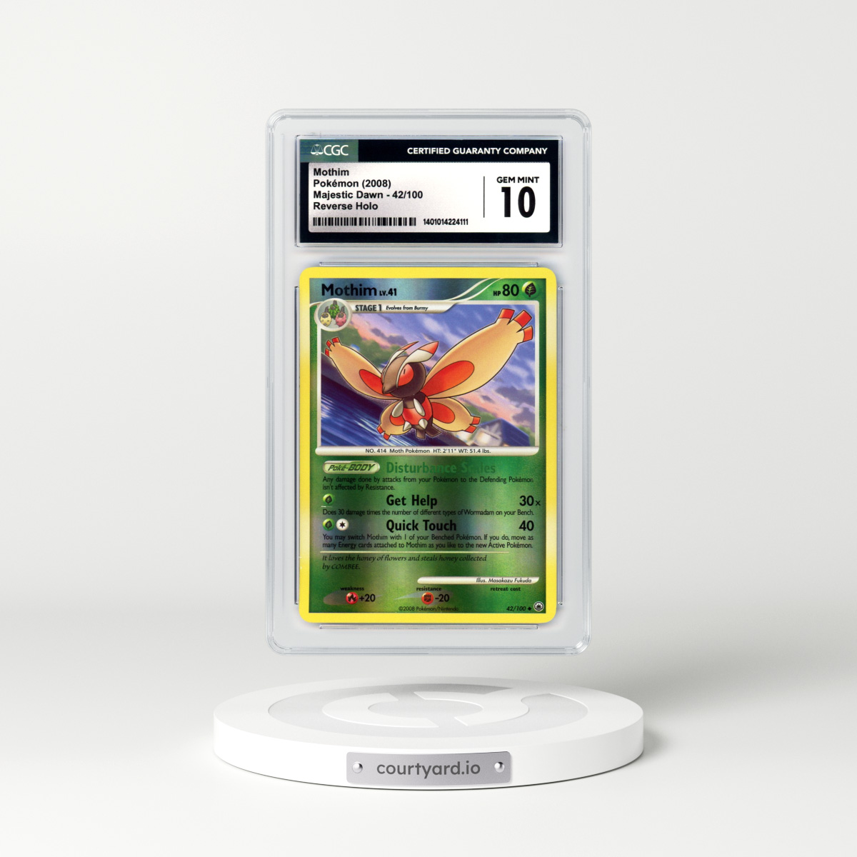 2008 Majestic Dawn #42 Mothim - Holo (CGC 10 GEM MINT)