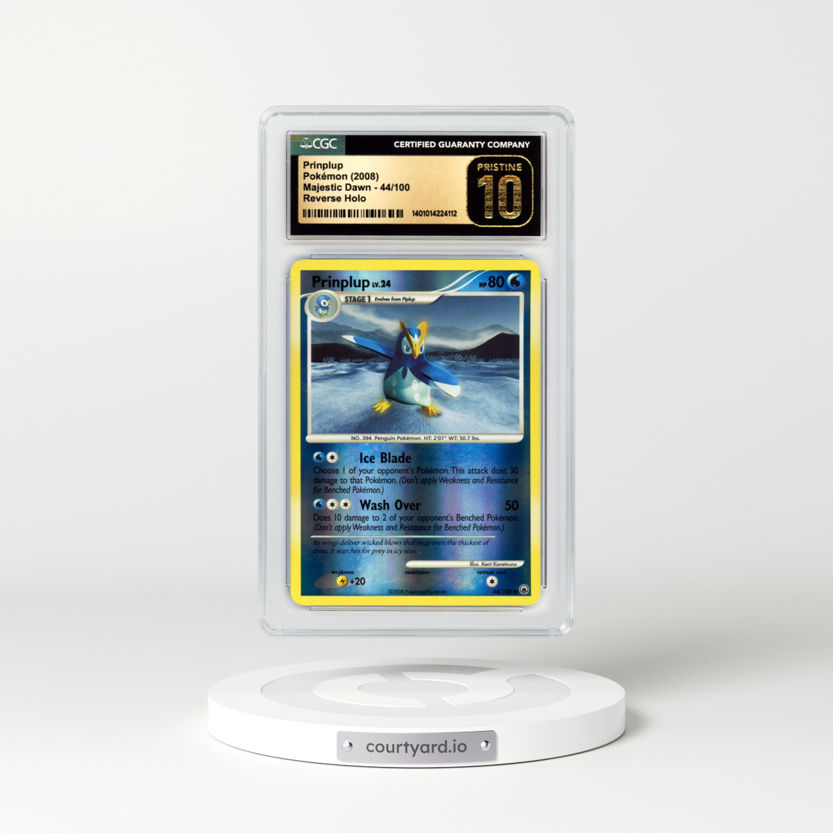 2008 Majestic Dawn #44 Prinplup - Holo (CGC 10 PRISTINE)