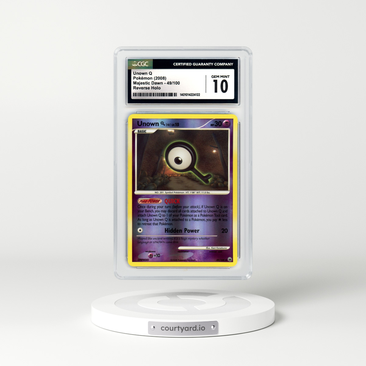 2008 Majestic Dawn #49 Unown Q - Holo (CGC 10 GEM MINT)