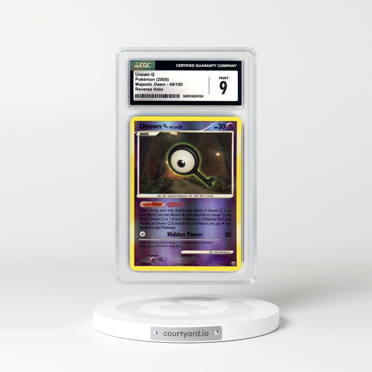 2008 Majestic Dawn #49 Unown Q - Holo (CGC 9 MINT)