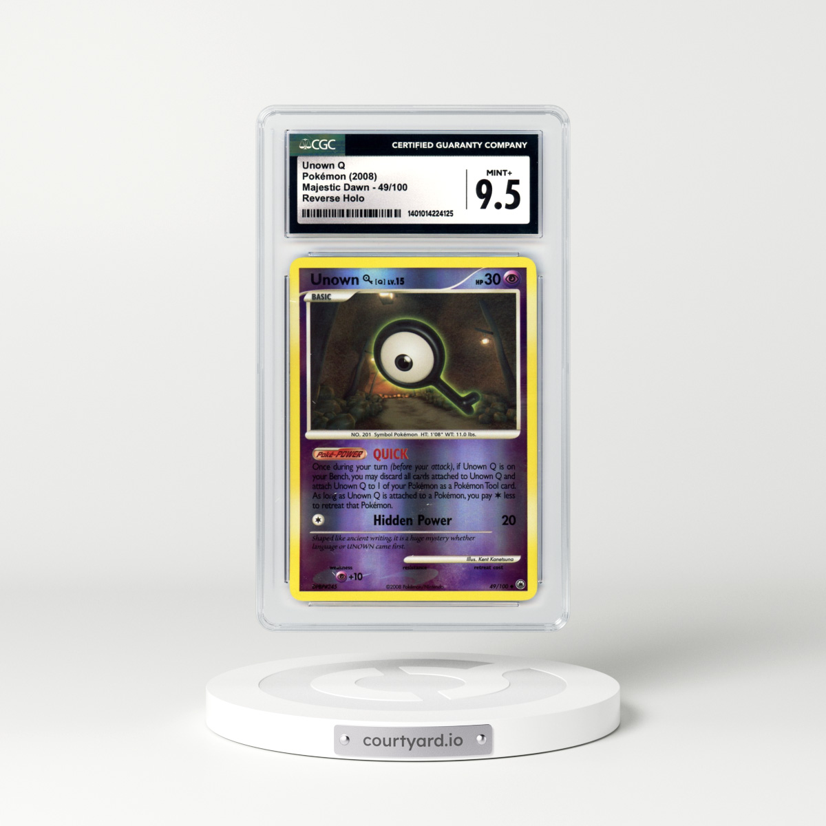 2008 Majestic Dawn #49 Unown Q - Holo (CGC 9.5 MINT+)