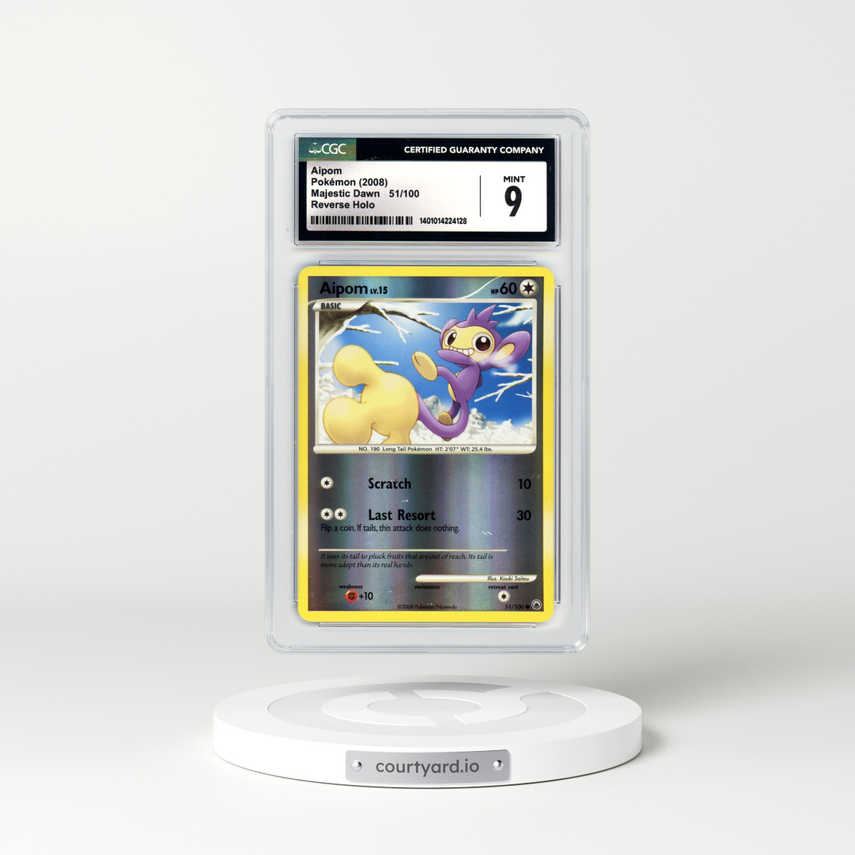 2008 Majestic Dawn #51 Aipom - Holo (CGC 9 MINT)