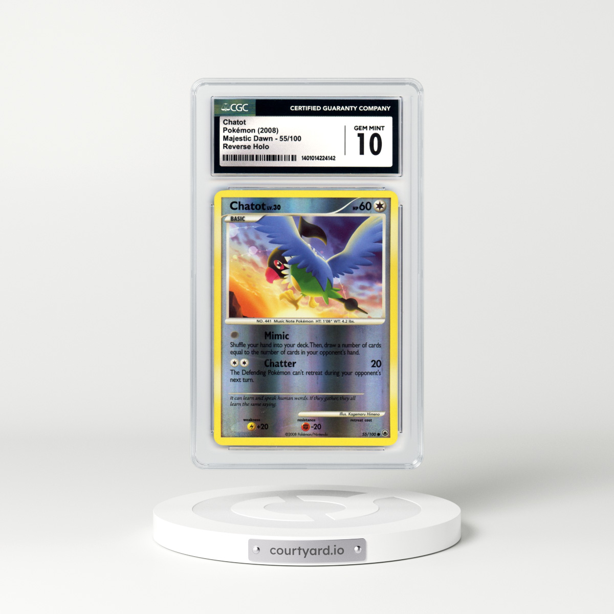 2008 Majestic Dawn #55 Chatot - Holo (CGC 10 GEM MINT)