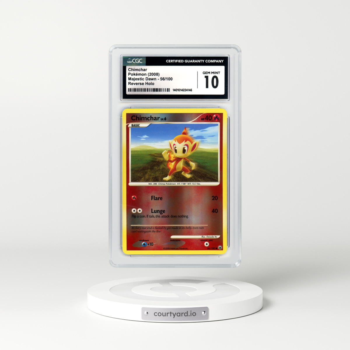 2008 Majestic Dawn #56 Chimchar - Holo (CGC 10 GEM MINT)