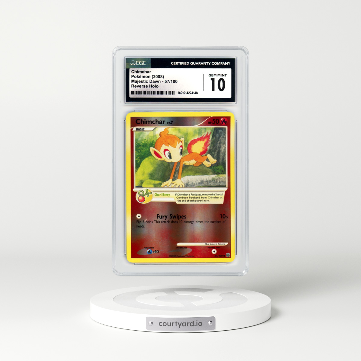 2008 Majestic Dawn #57 Chimchar - Holo (CGC 10 GEM MINT)