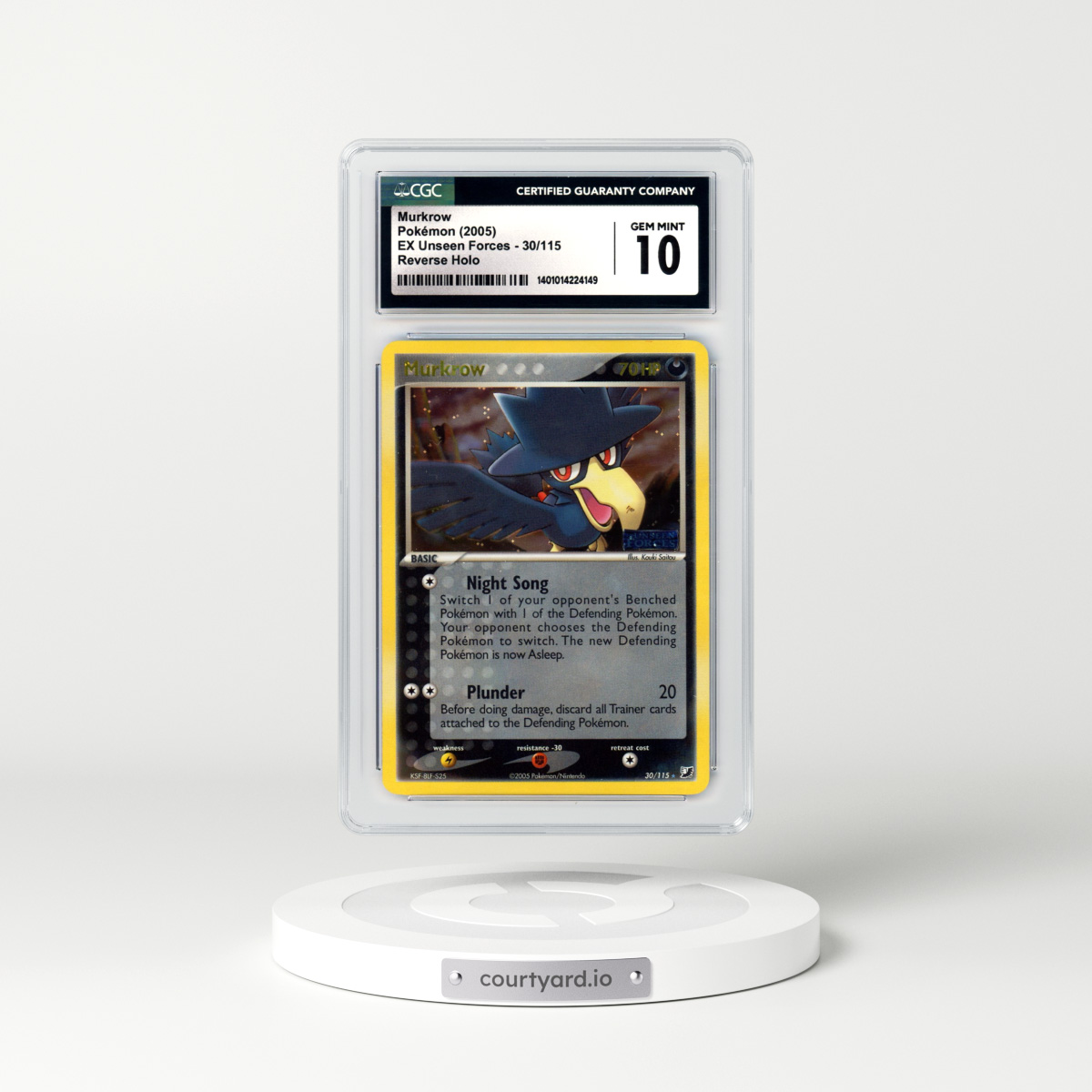 2005 EX Unseen Forces #30 Murkrow - Holo (CGC 10 GEM MINT)