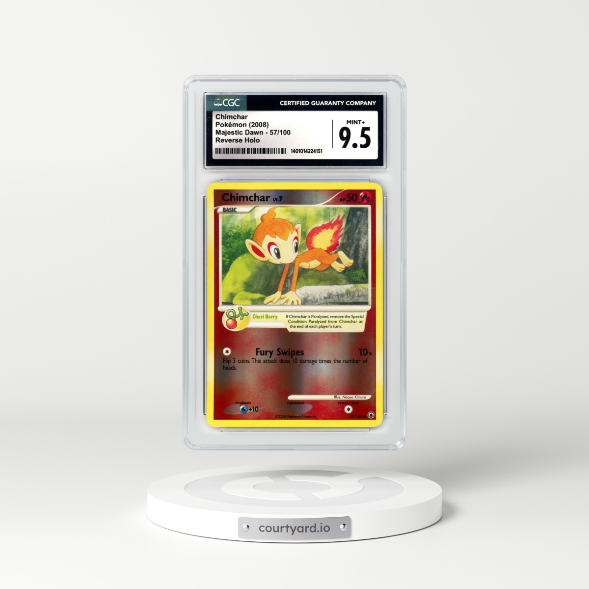 2008 Majestic Dawn #57 Chimchar - Holo (CGC 9.5 MINT+)