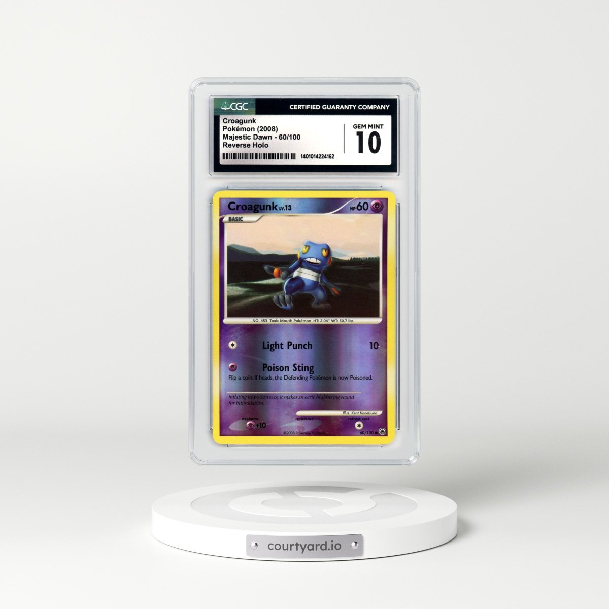 2008 Majestic Dawn #60 Croagunk - Holo (CGC 10 GEM MINT)