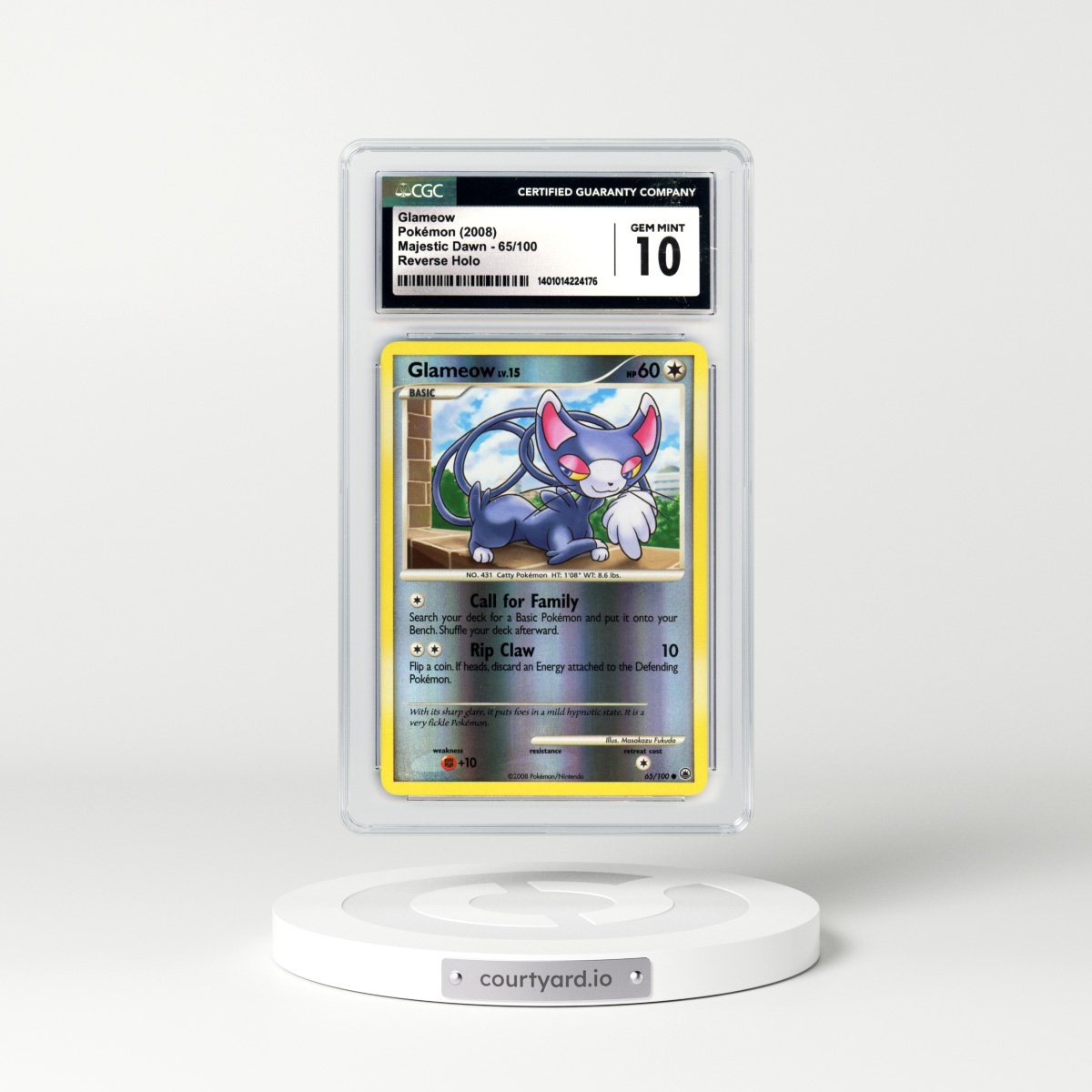 2008 Majestic Dawn #65 Glameow - Holo (CGC 10 GEM MINT)