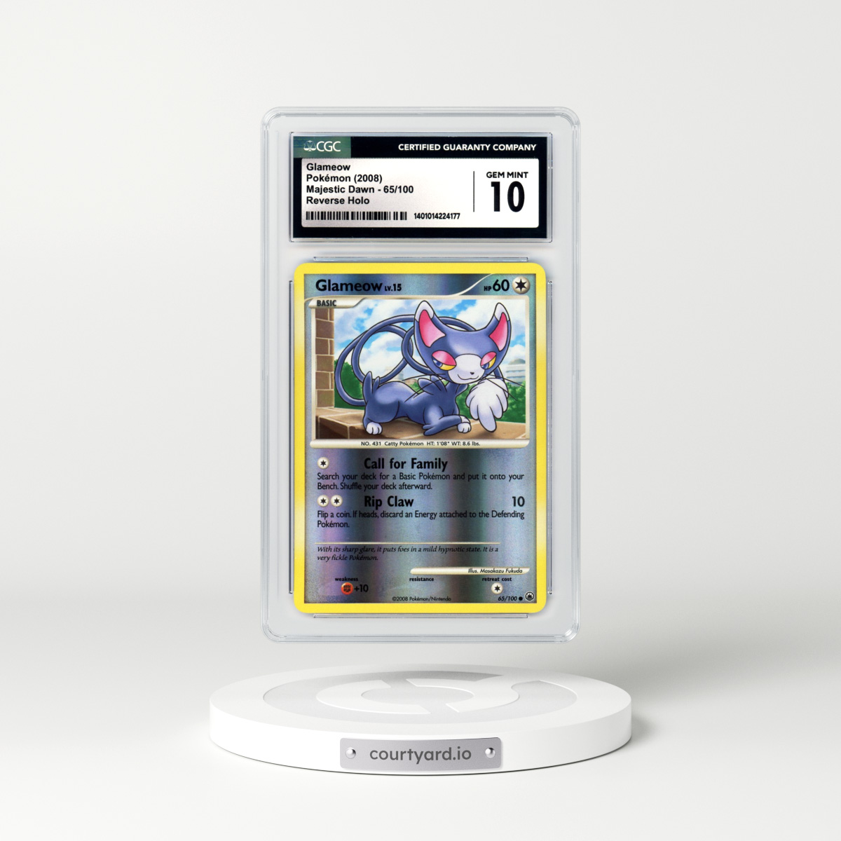 2008 Majestic Dawn #65 Glameow - Holo (CGC 10 GEM MINT)