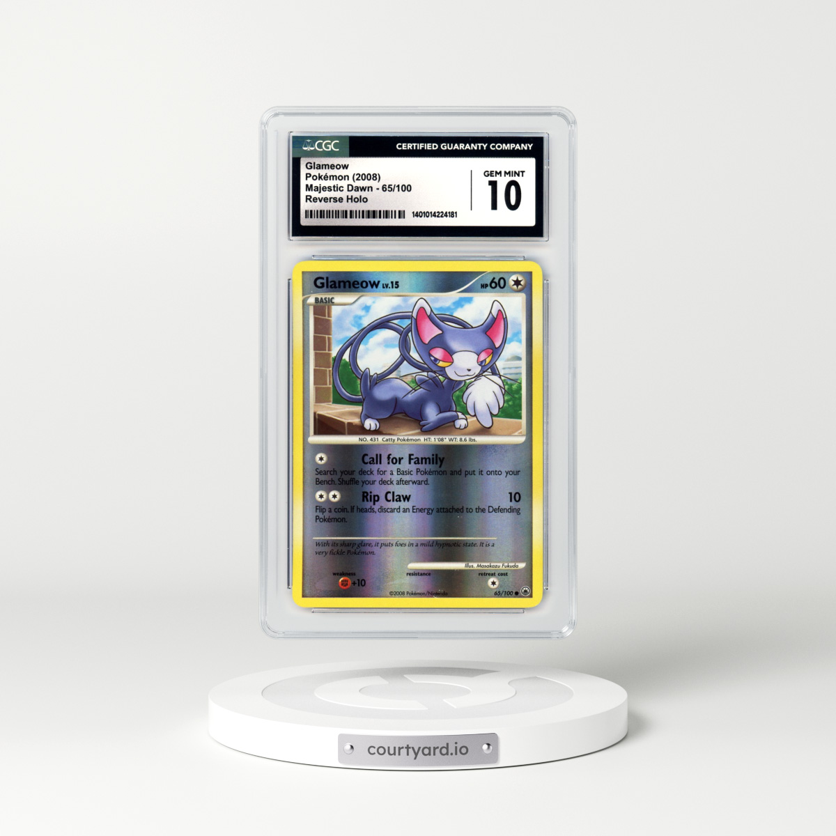 2008 Majestic Dawn #65 Glameow - Holo (CGC 10 GEM MINT)