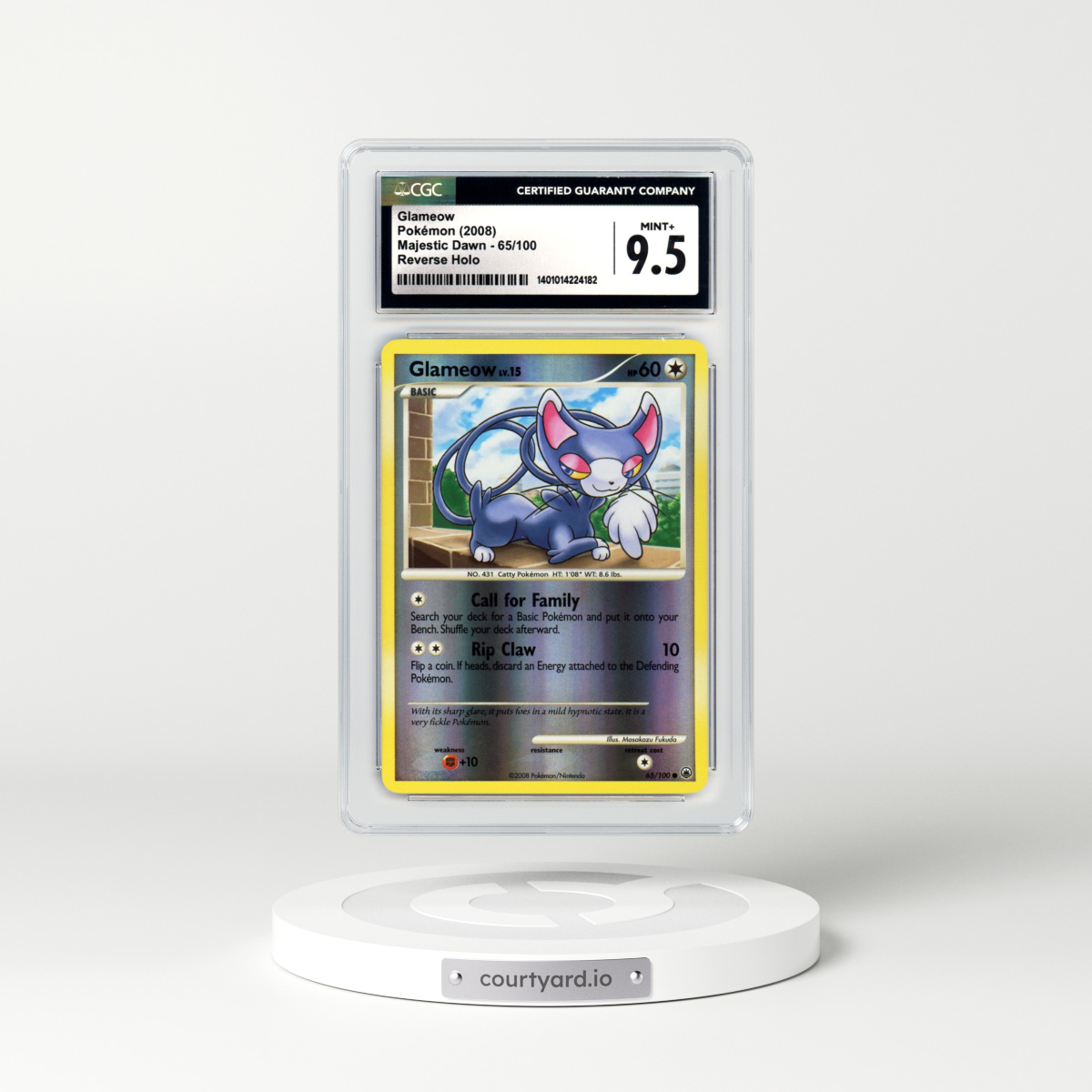 2008 Majestic Dawn #65 Glameow - Holo (CGC 9.5 MINT+)