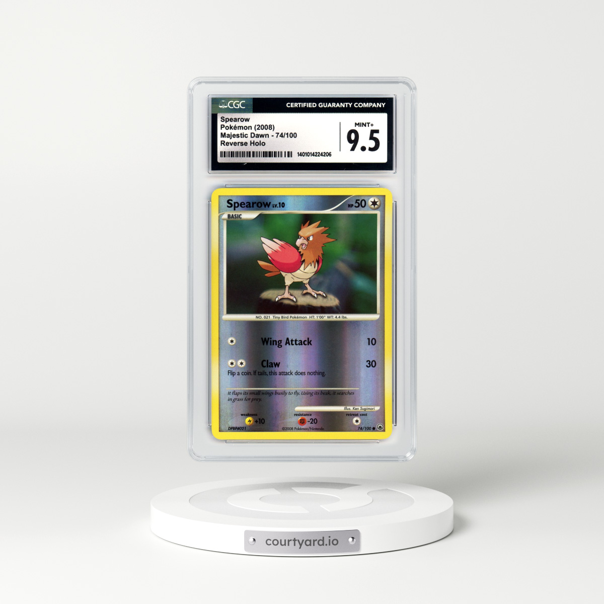 2008 Majestic Dawn #74 Spearow - Holo (CGC 9.5 MINT+)