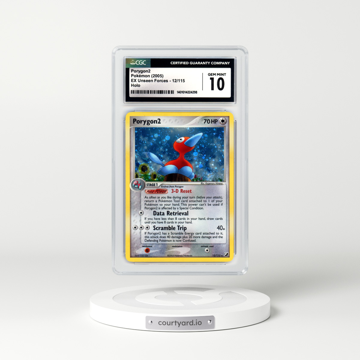 2005 EX Unseen Forces #12 Porygon2 - Holo (CGC 10 GEM MINT)