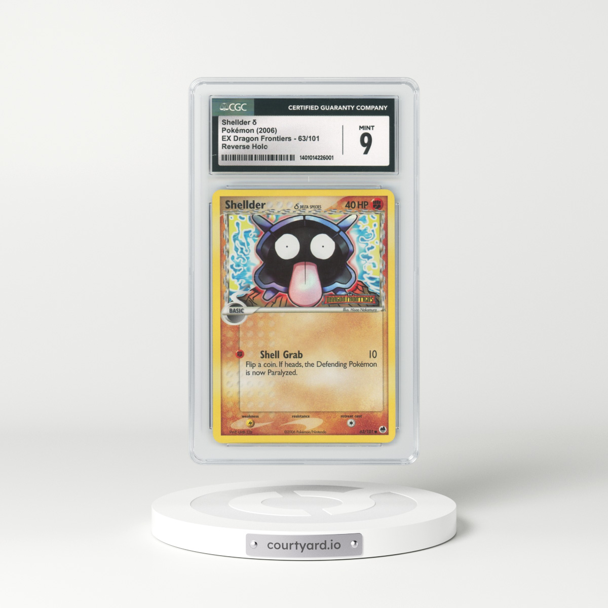 2006 EX Dragon Frontiers #63 Shellder - Holo (CGC 9 MINT)