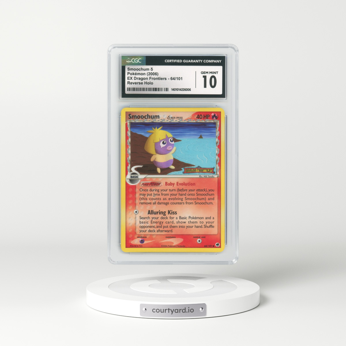 2006 EX Dragon Frontiers #64 Smoochum - Holo (CGC 10 GEM MINT)
