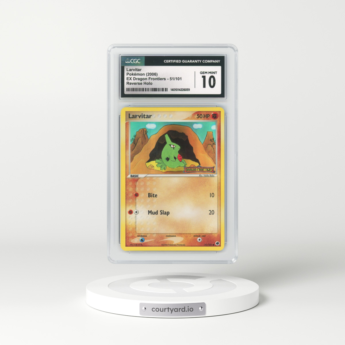 2006 EX Dragon Frontiers #51 Larvitar - Holo (CGC 10 GEM MINT)