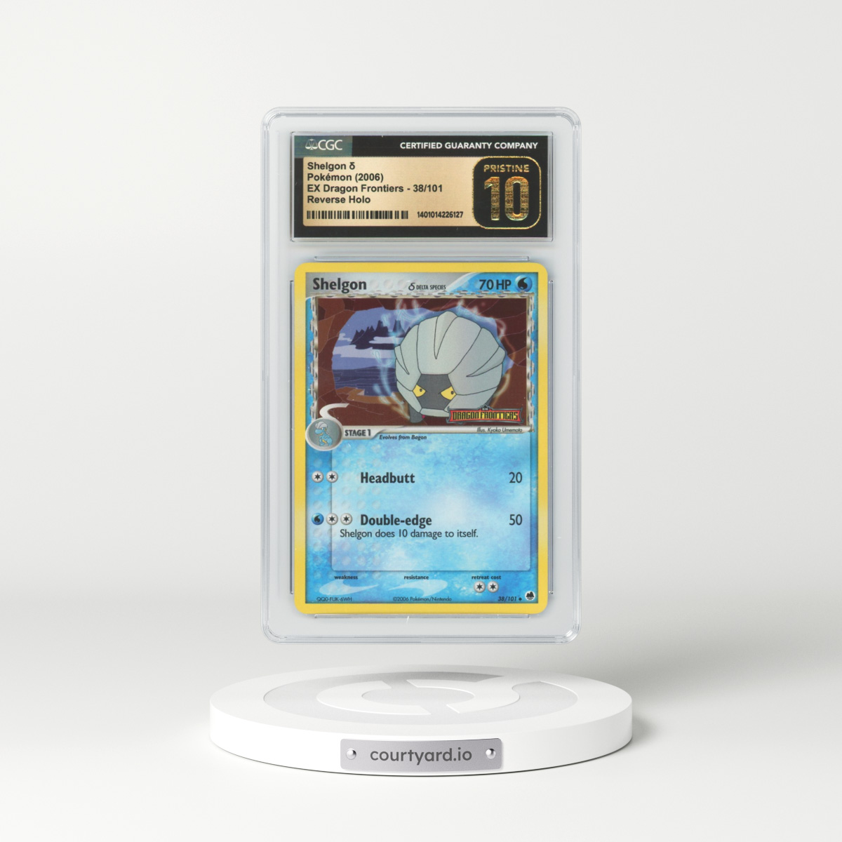 2006 EX Dragon Frontiers #38 Shelgon - Holo (CGC 10 PRISTINE)
