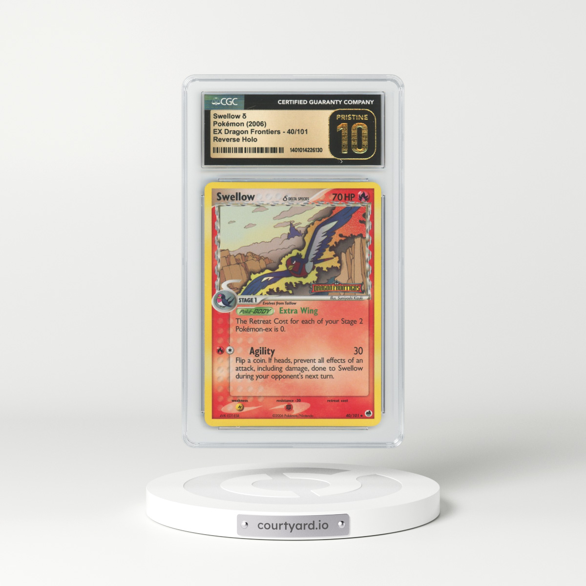 2006 EX Dragon Frontiers #40 Swellow - Holo (CGC 10 PRISTINE)