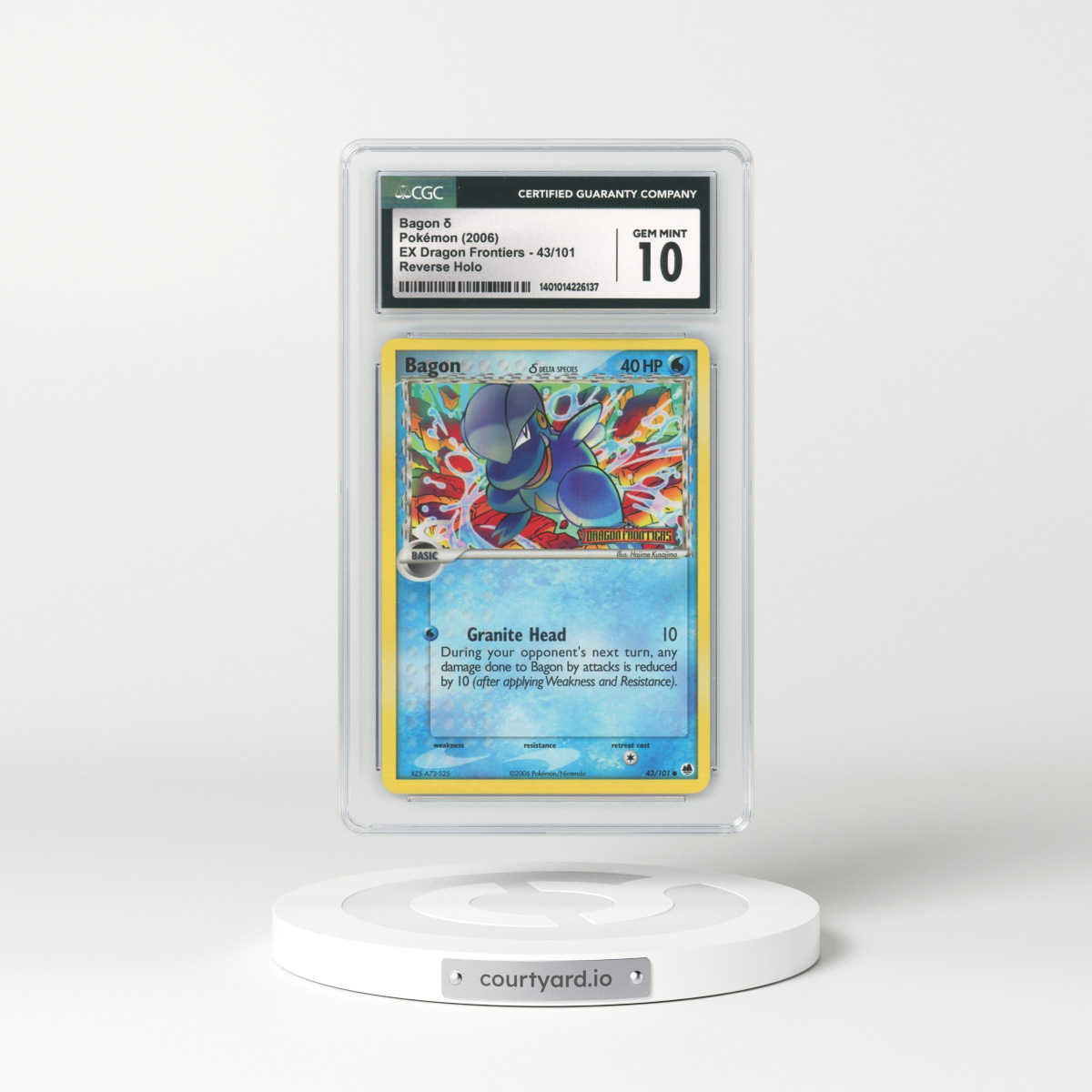 2006 EX Dragon Frontiers #43 Bagon - Holo (CGC 10 GEM MINT)