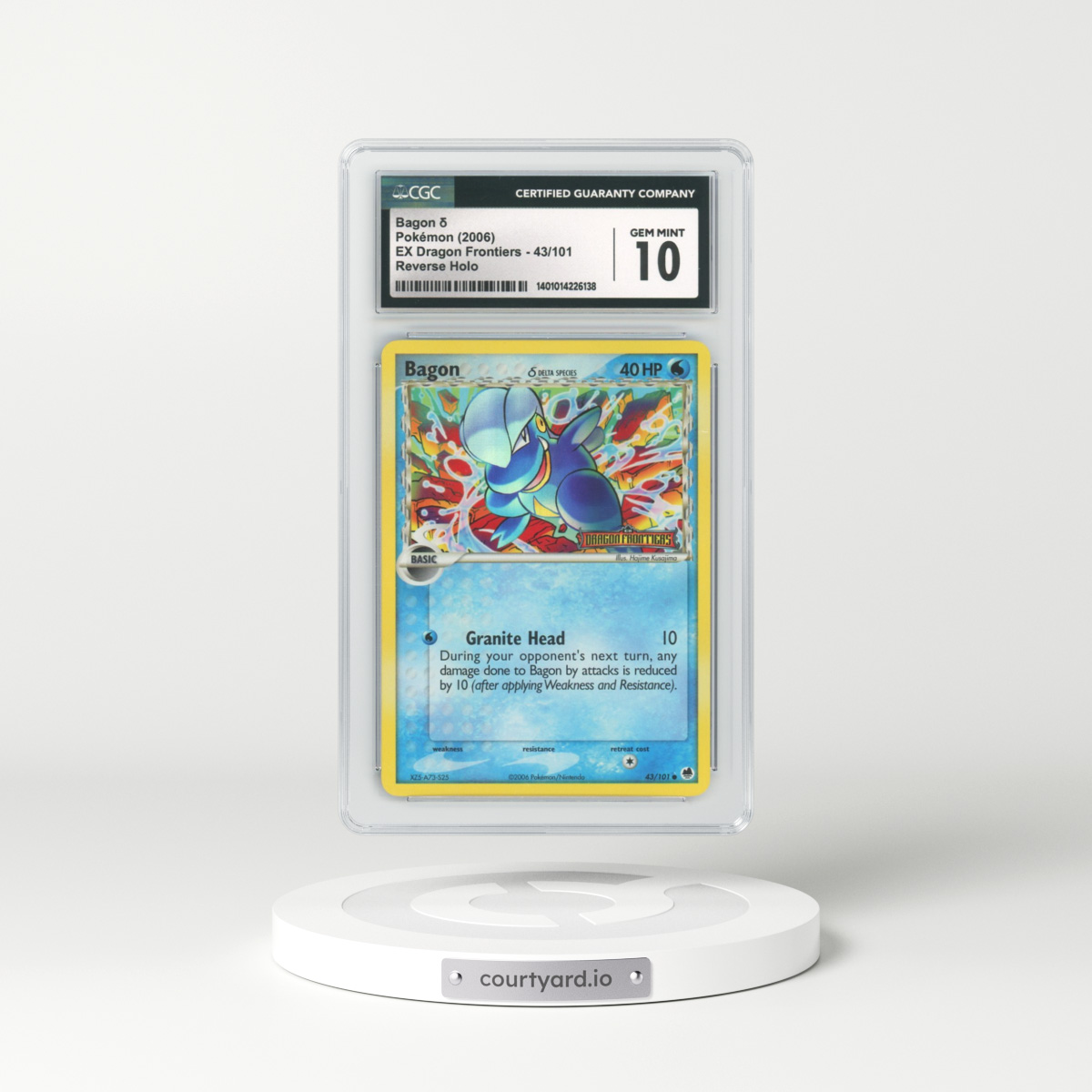 2006 EX Dragon Frontiers #43 Bagon - Holo (CGC 10 GEM MINT)