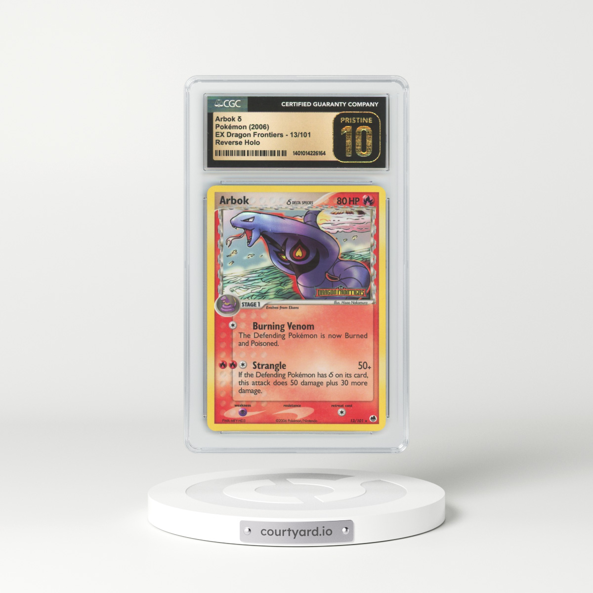 2006 EX Dragon Frontiers #13 Arbok - Holo (CGC 10 PRISTINE)