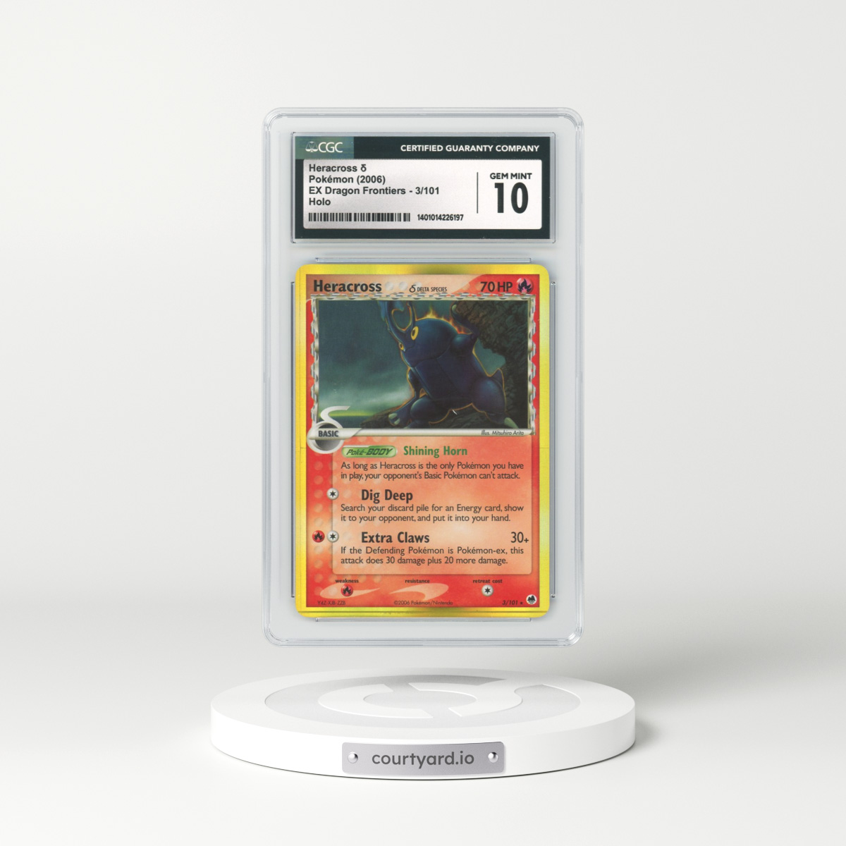 2006 EX Dragon Frontiers #3 Heracross - Holo (CGC 10 GEM MINT)
