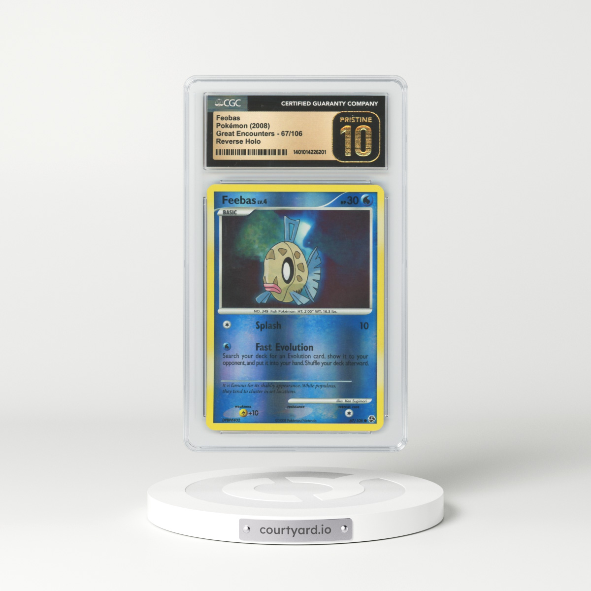 2008 Great Encounters #67 Feebas - Holo (CGC 10 PRISTINE)