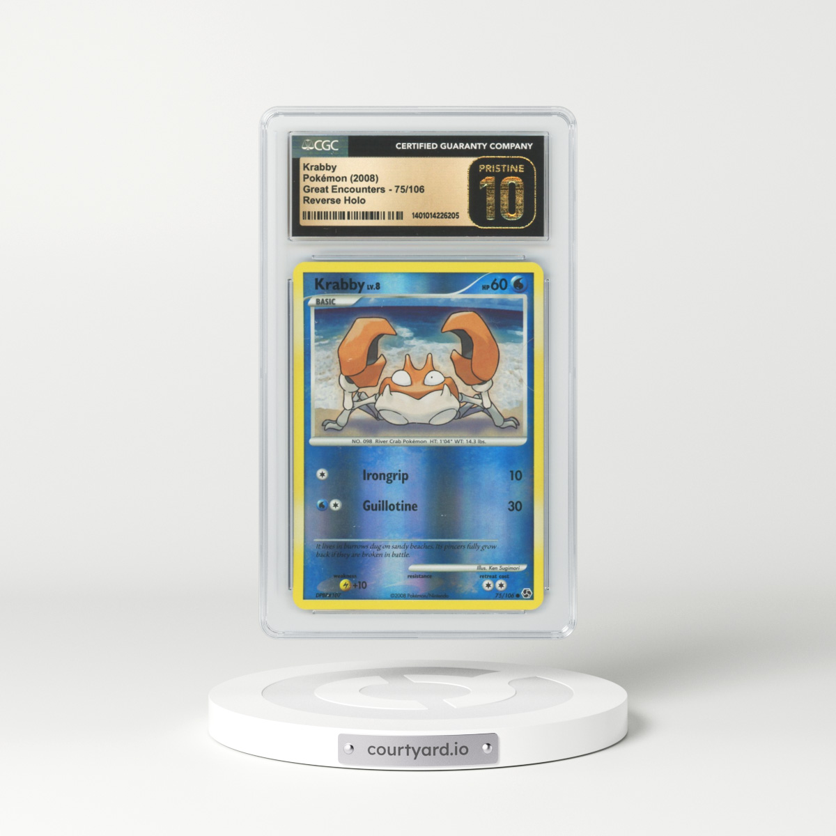 2008 Great Encounters #75 Krabby - Holo (CGC 10 PRISTINE)