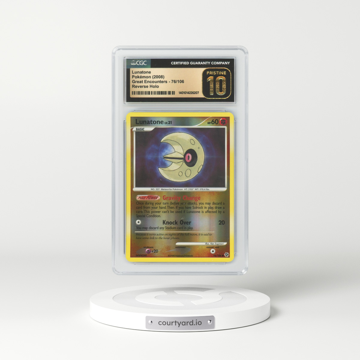 2008 Great Encounters #76 Lunatone - Holo (CGC 10 PRISTINE)
