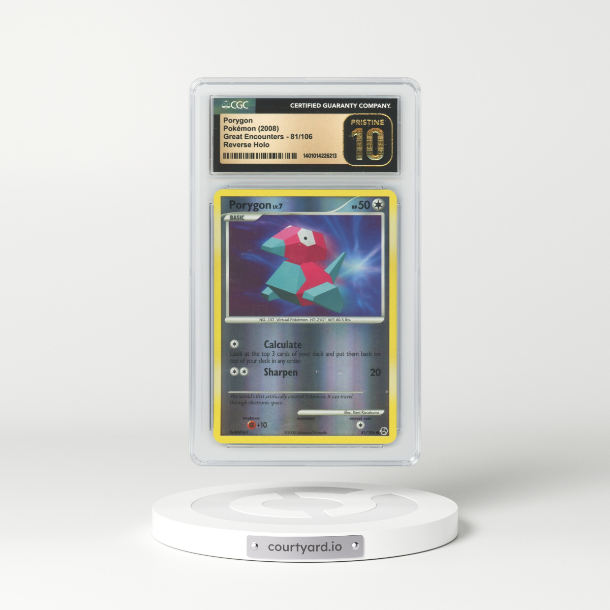 2008 Great Encounters #81 Porygon - Holo (CGC 10 PRISTINE)