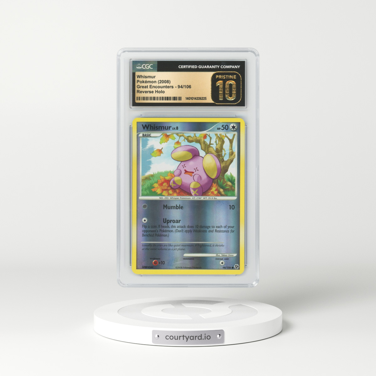 2008 Great Encounters #94 Whismur - Holo (CGC 10 PRISTINE)