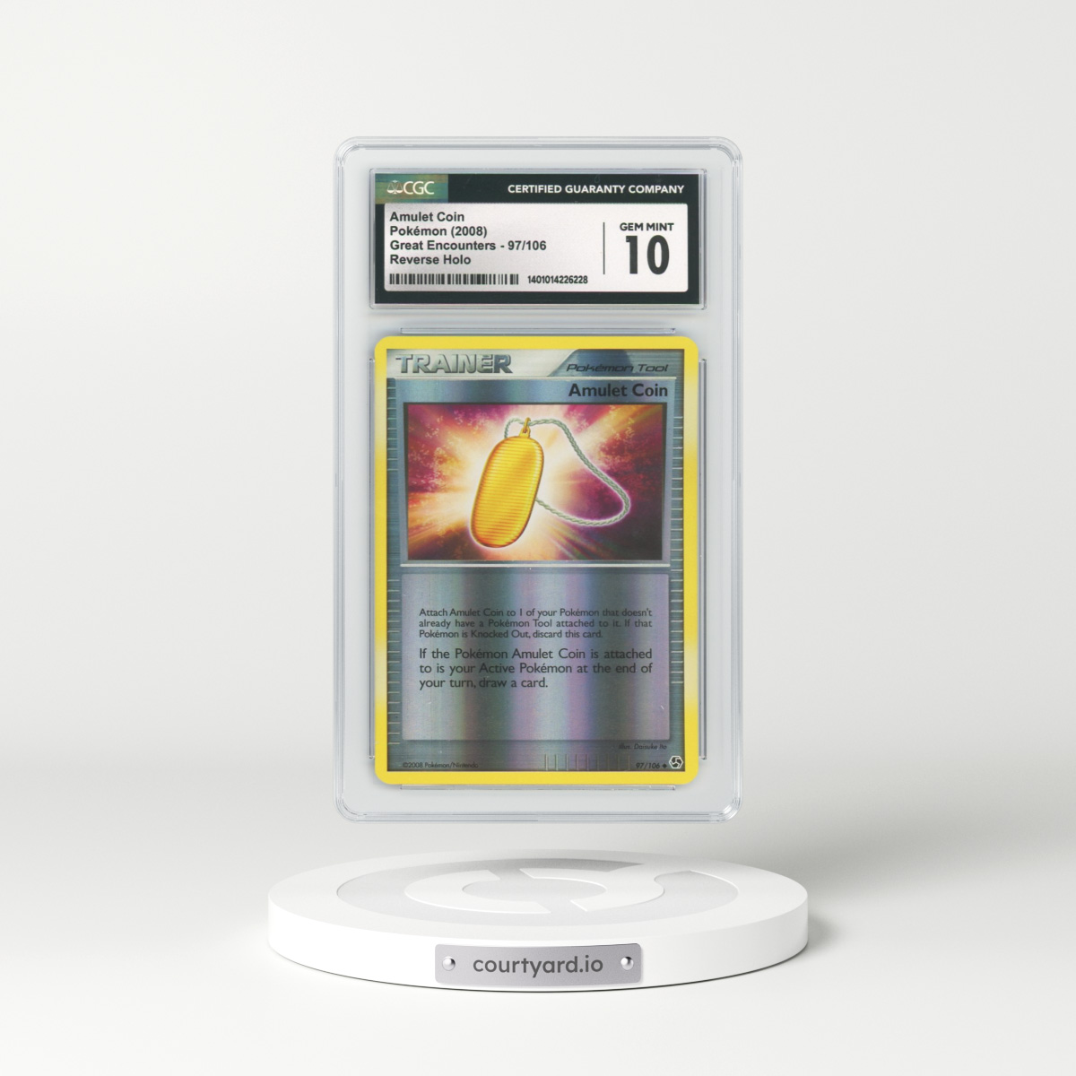 2008 Great Encounters #97 Amulet Coin - Holo (CGC 10 GEM MINT)