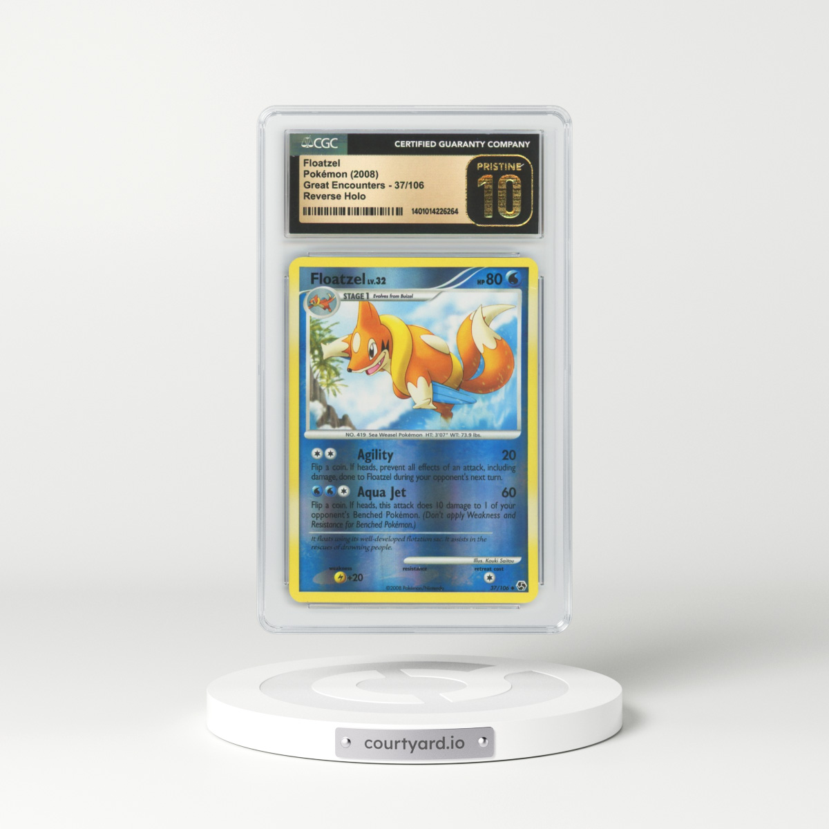 2008 Great Encounters #37 Floatzel - Holo (CGC 10 PRISTINE)