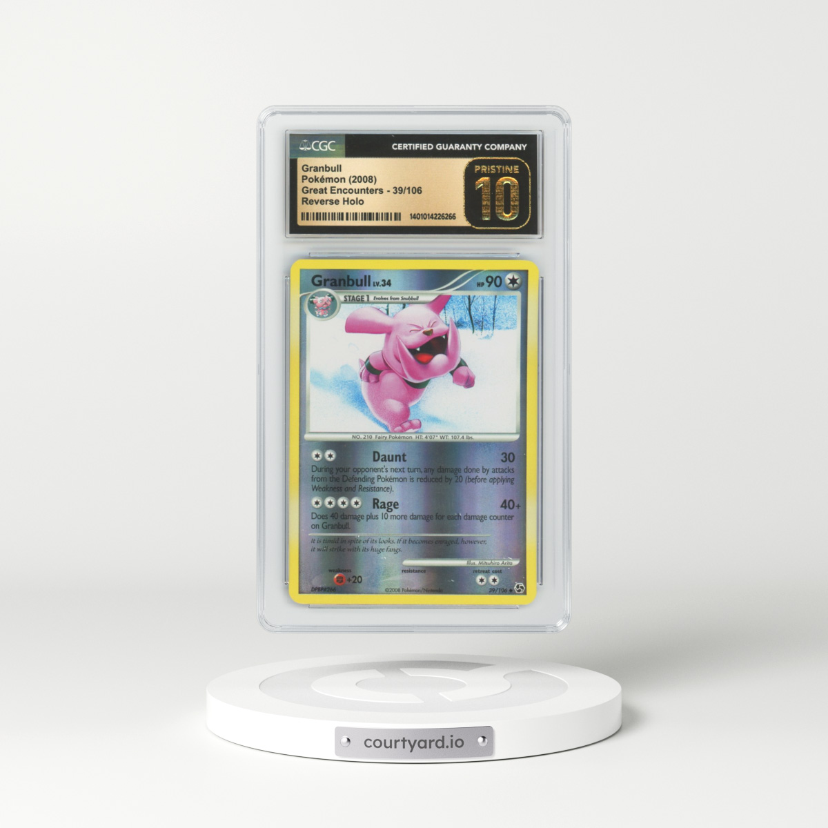 2008 Great Encounters #39 Granbull - Holo (CGC 10 PRISTINE)