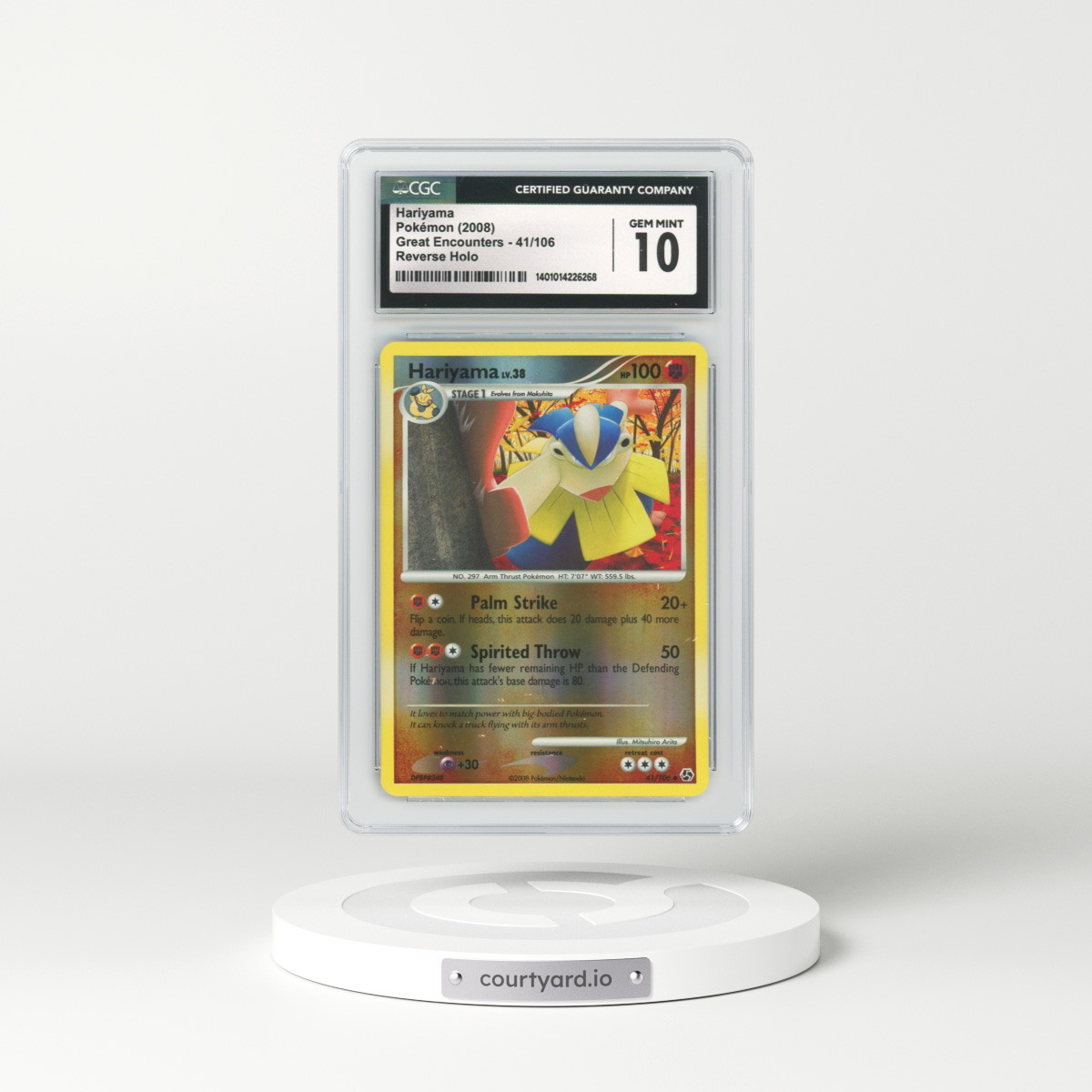 2008 Great Encounters #41 Hariyama - Holo (CGC 10 GEM MINT)