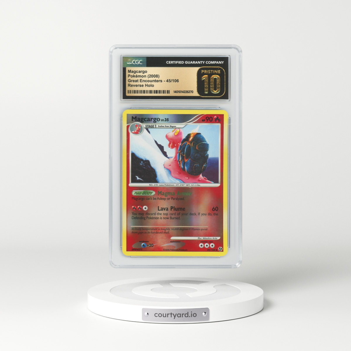 2008 Great Encounters #45 Magcargo - Holo (CGC 10 PRISTINE)