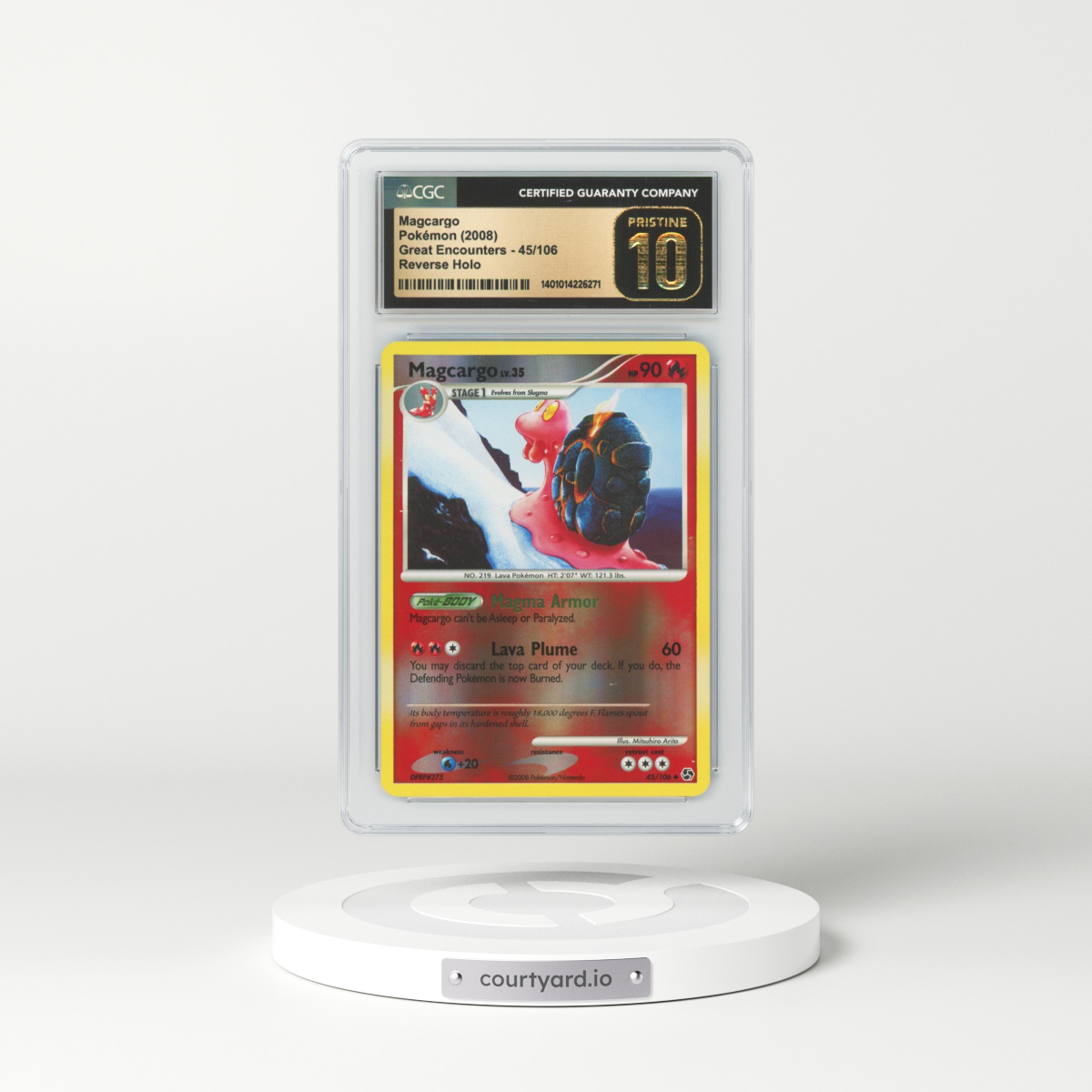 2008 Great Encounters #45 Magcargo - Holo (CGC 10 PRISTINE)