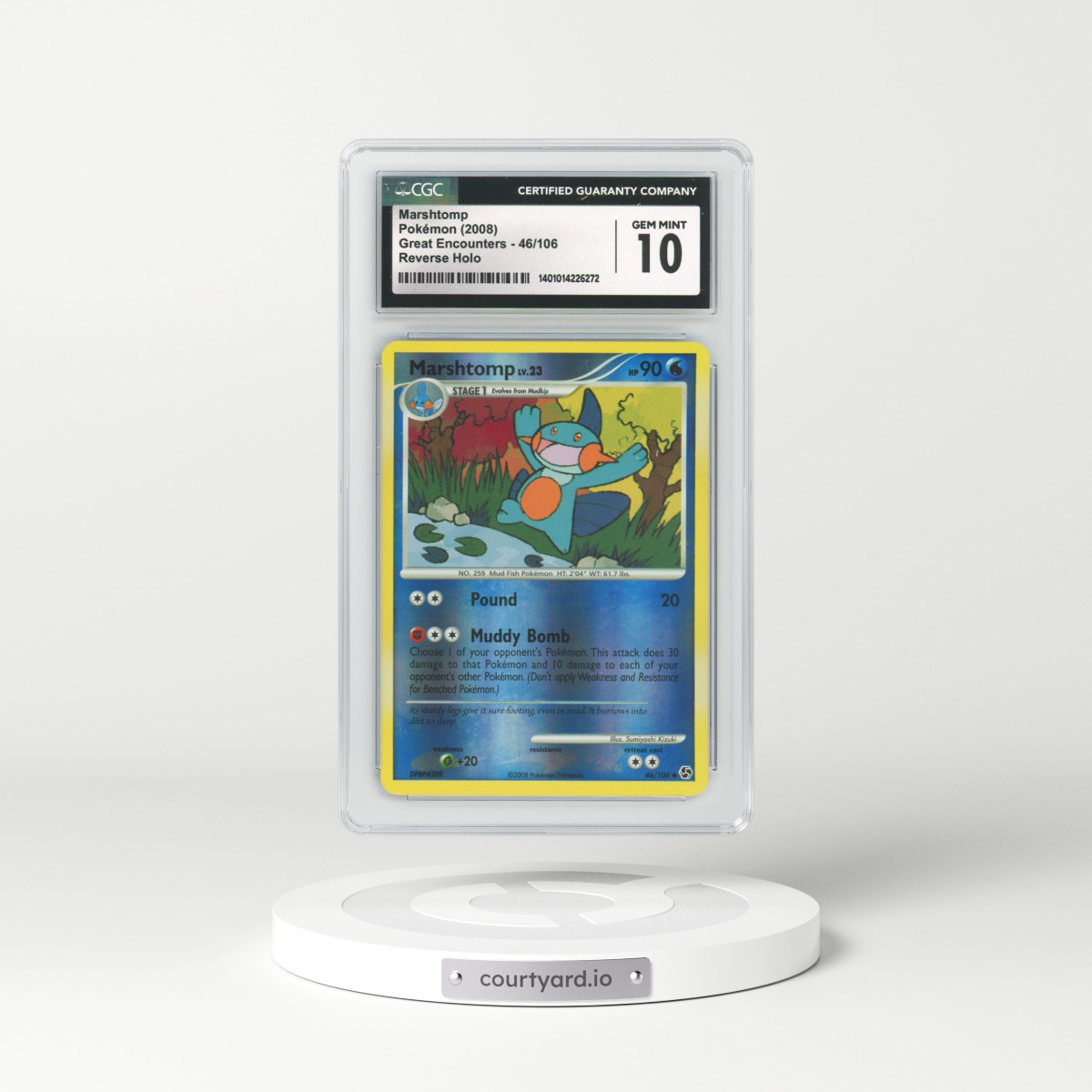 2008 Great Encounters #46 Marshtomp - Holo (CGC 10 GEM MINT)