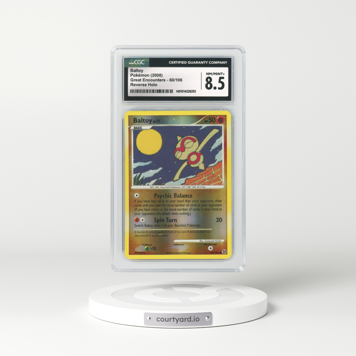 2008 Great Encounters #60 Baltoy - Holo (CGC 8.5 NM-MT+)