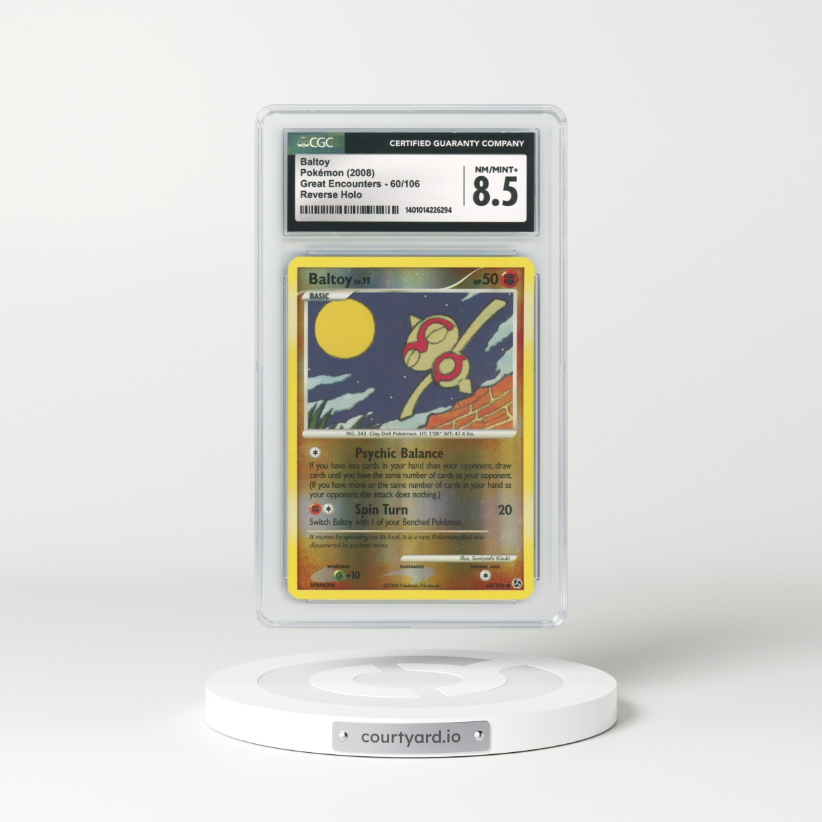 2008 Great Encounters #60 Baltoy - Holo (CGC 8.5 NM-MT+)