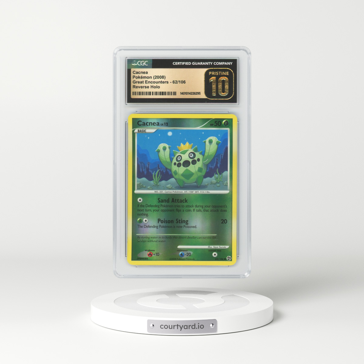 2008 Great Encounters #62 Cacnea - Holo (CGC 10 PRISTINE)