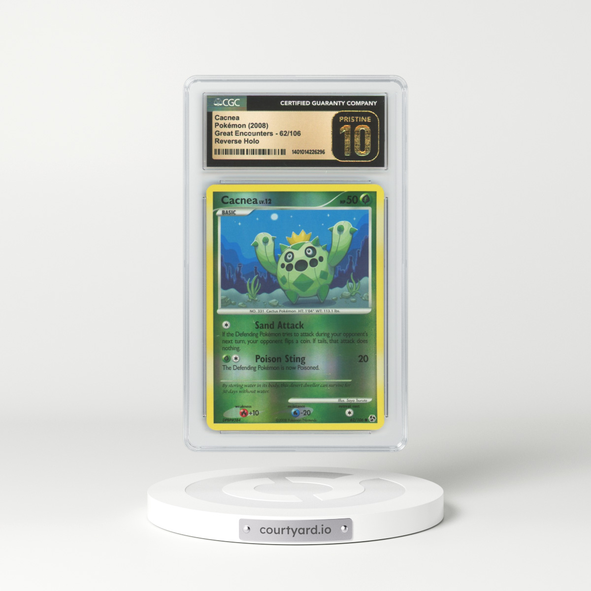 2008 Great Encounters #62 Cacnea - Holo (CGC 10 PRISTINE)